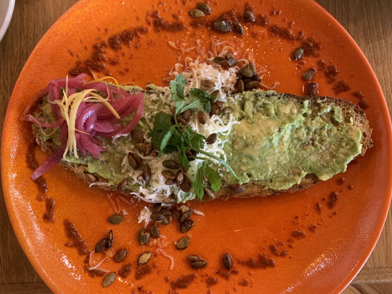 Marigold avocado toast